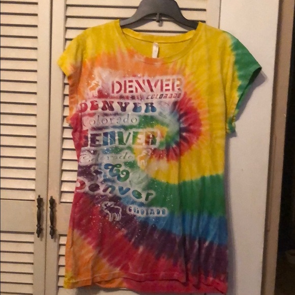 Exist Tops - Exist Denver Colorado Women TieDye Cap Sleeve-XL.